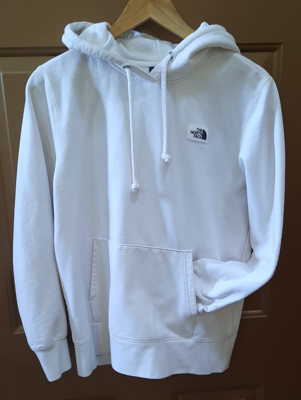 The North Face White Pullover Hoodie with Small Logo Patch